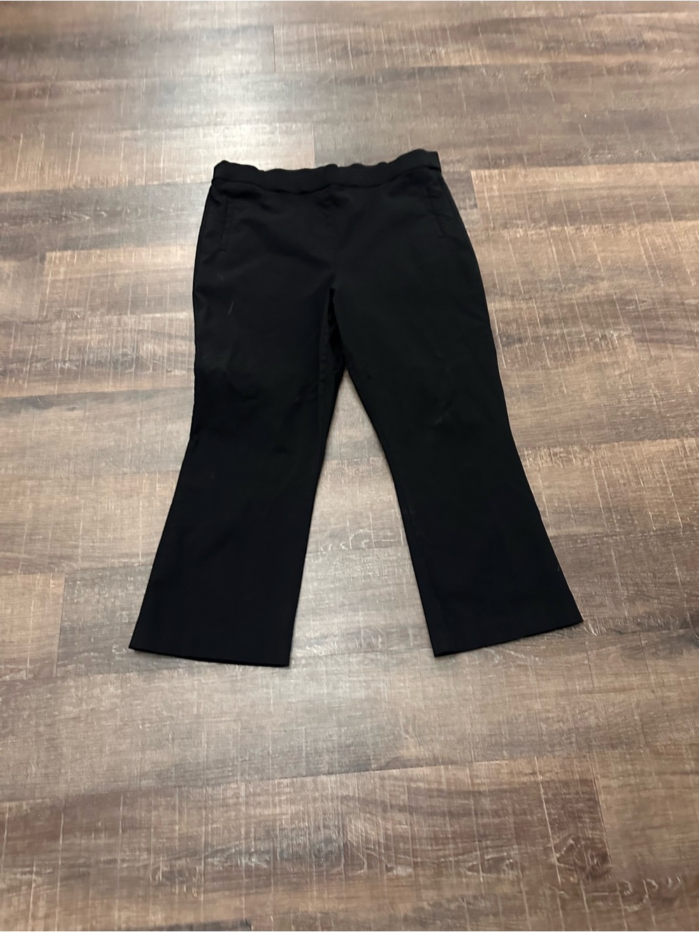 Maurices Black Cropped Flare Pull On Career Causal Pants Size XL
